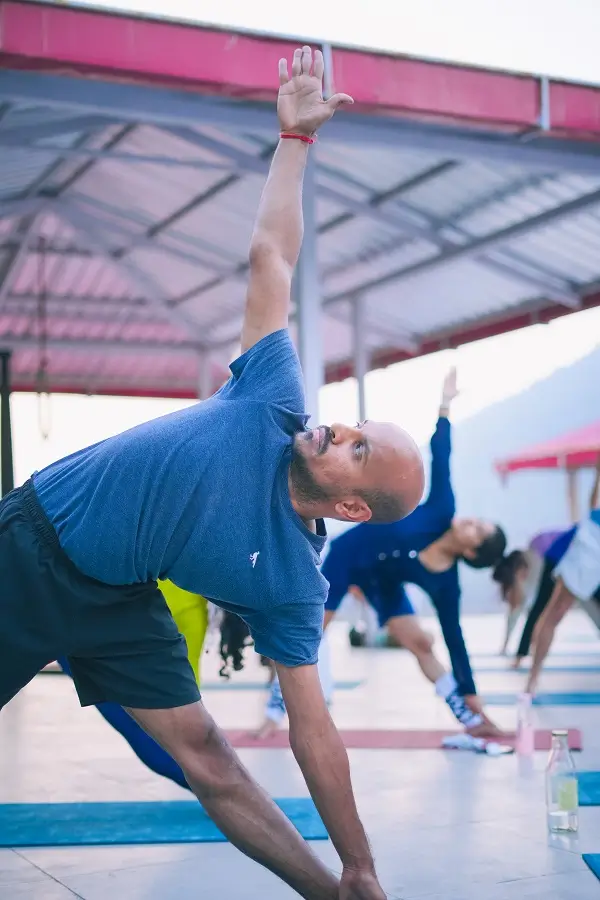 Student in meditation during a guided pranayama session